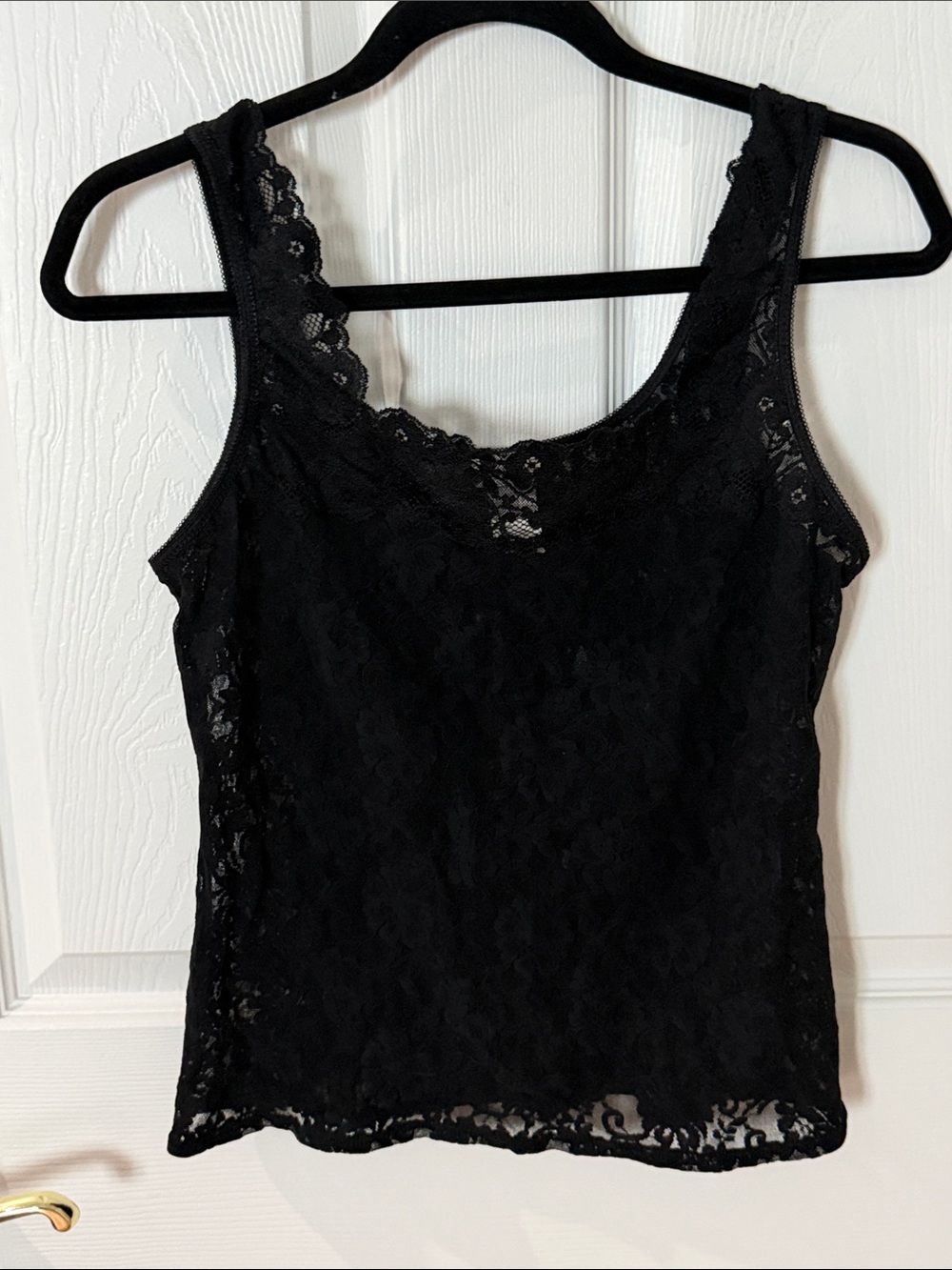 Arianne Black Lace Camisole Tank large with stretch